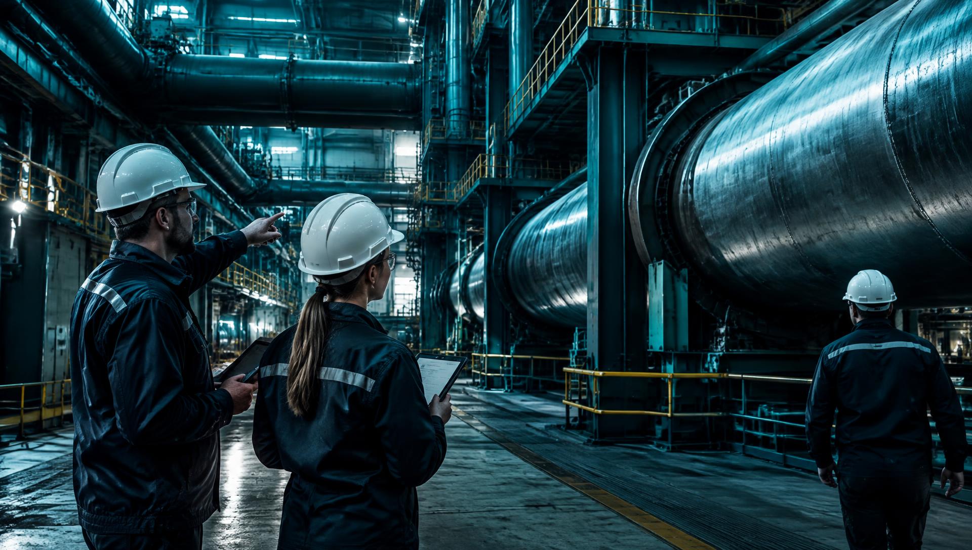 Engenheiros da Trium em planta industrial